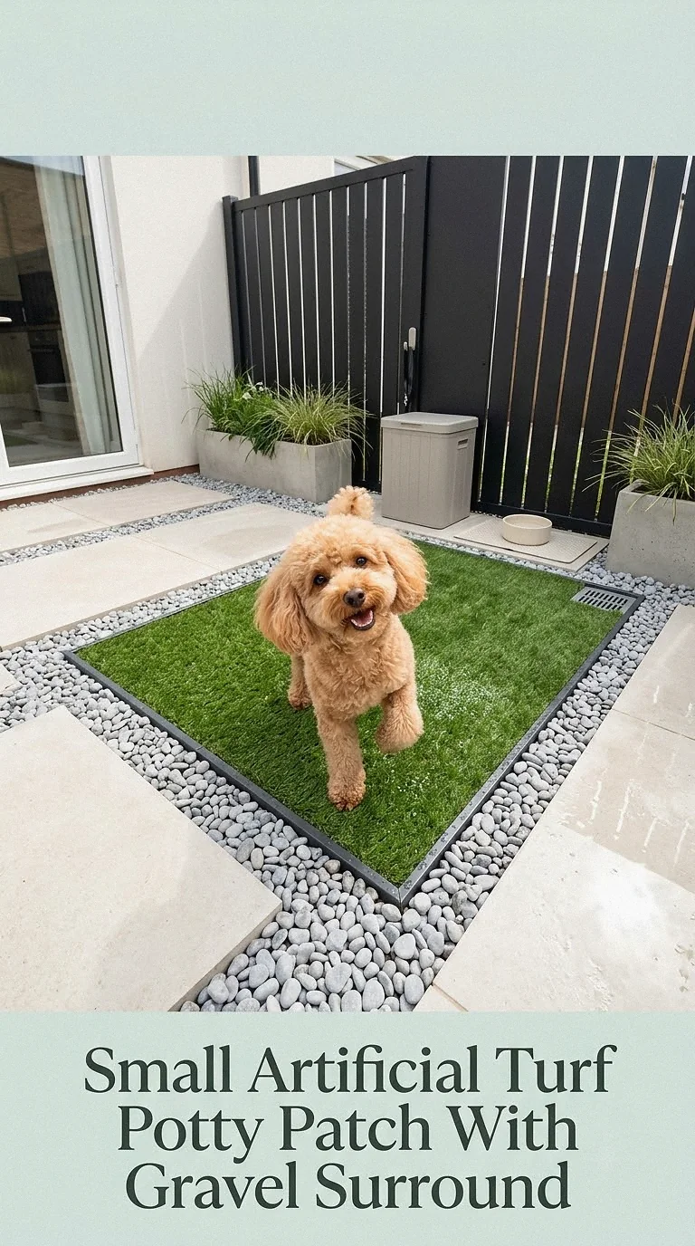 Small Artificial Turf Potty Patch With Gravel Surround