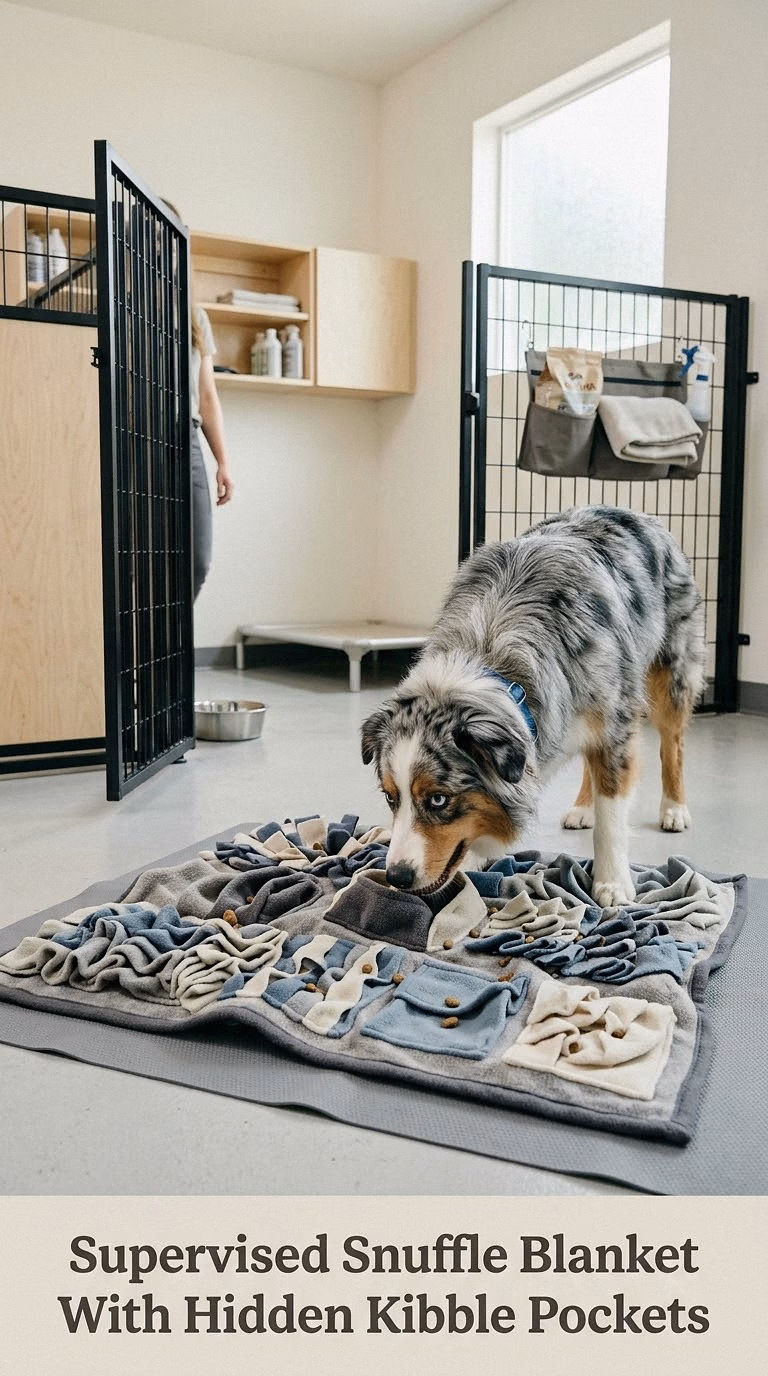 Supervised Snuffle Blanket With Hidden Kibble Pockets
