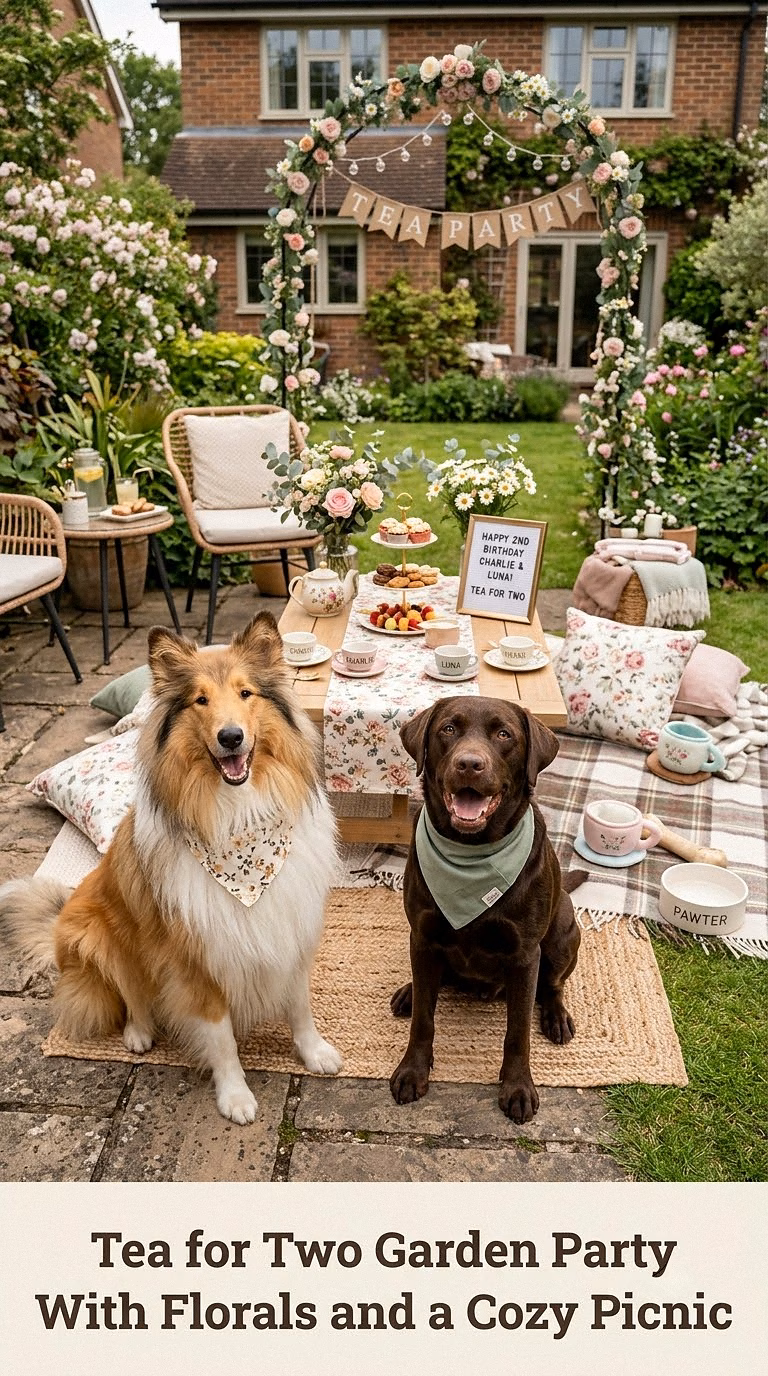 Tea for Two Garden Party With Florals and a Cozy Picnic