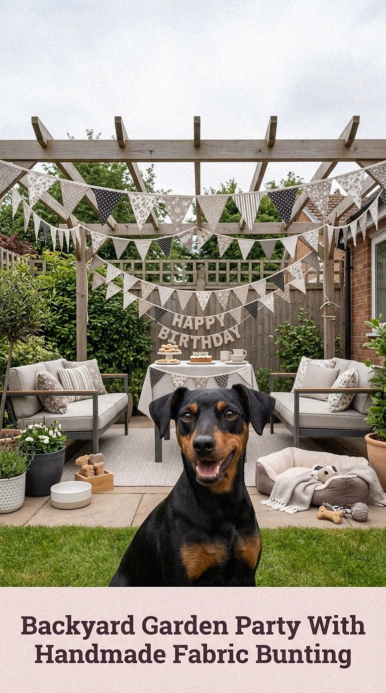 Backyard Garden Party With Handmade Fabric Bunting