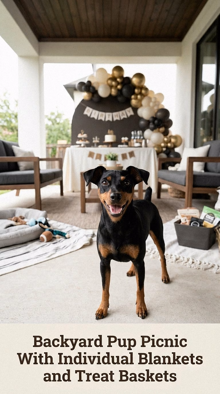 Backyard Pup Picnic With Individual Blankets and Treat Baskets