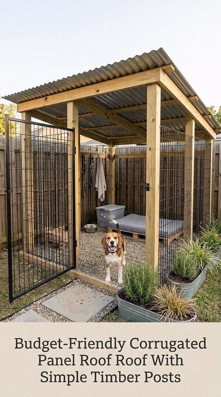Budget-Friendly Corrugated Panel Roof With Simple Timber Posts