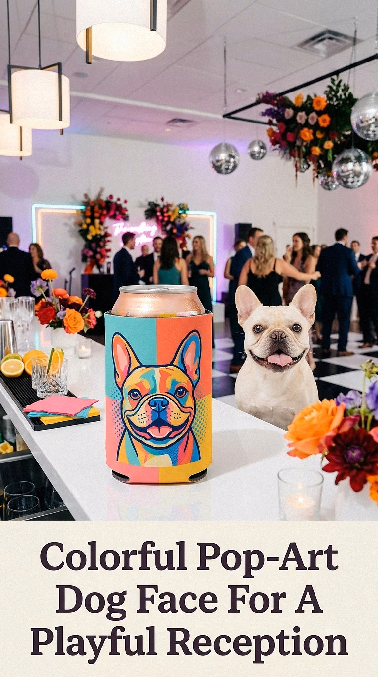 Colorful Pop-Art Dog Face For A Playful Reception