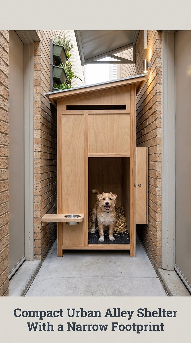 Compact Urban Alley Shelter With a Narrow Footprint