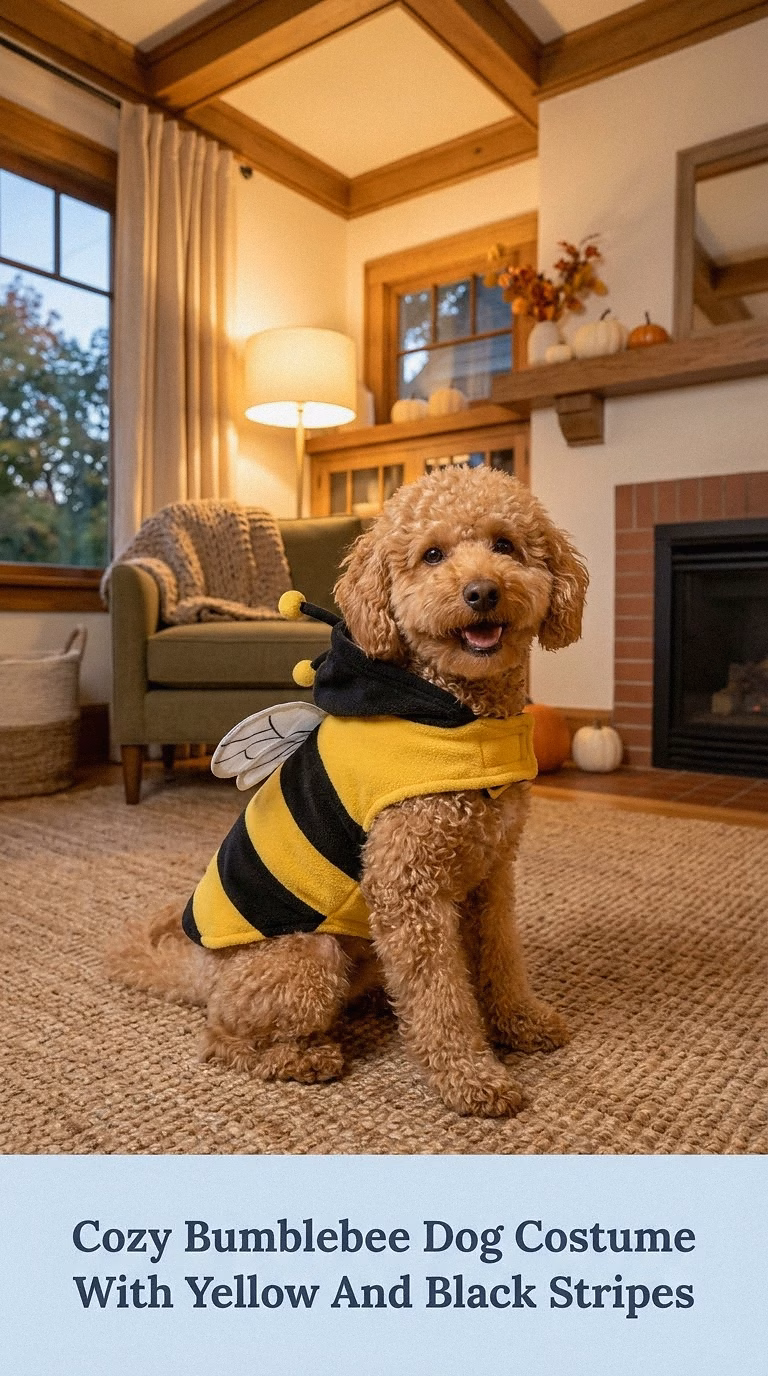 Cozy Bumblebee Dog Costume With Yellow And Black Stripes