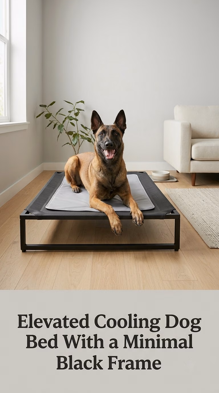 Elevated Cooling Dog Bed With a Minimal Black Frame