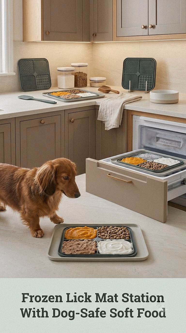 Frozen Lick Mat Station With Dog-Safe Soft Food