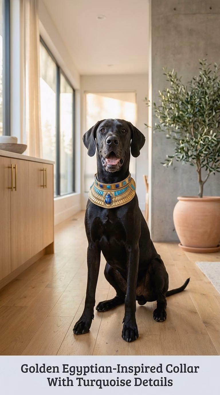Golden Egyptian-Inspired Collar With Turquoise Details