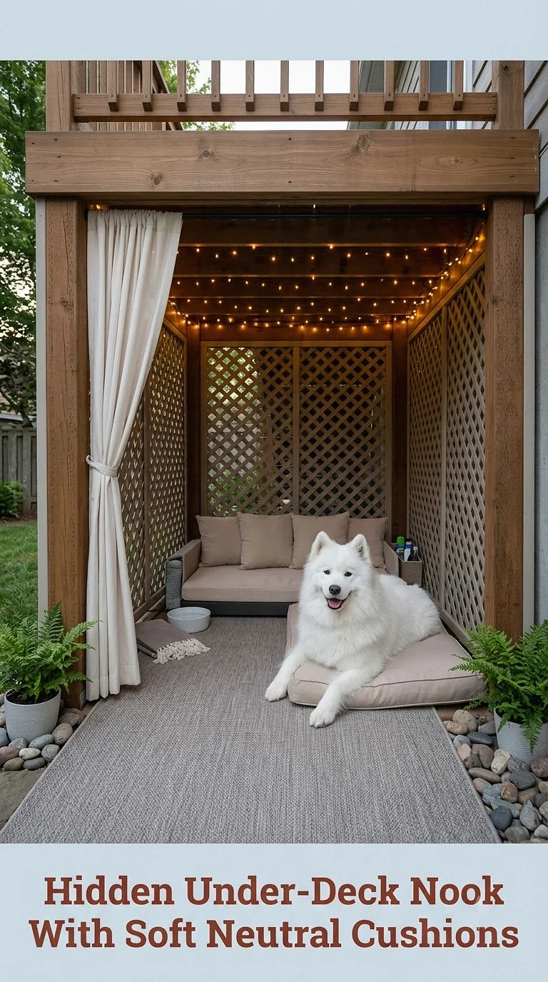Hidden Under-Deck Nook With Soft Neutral Cushions