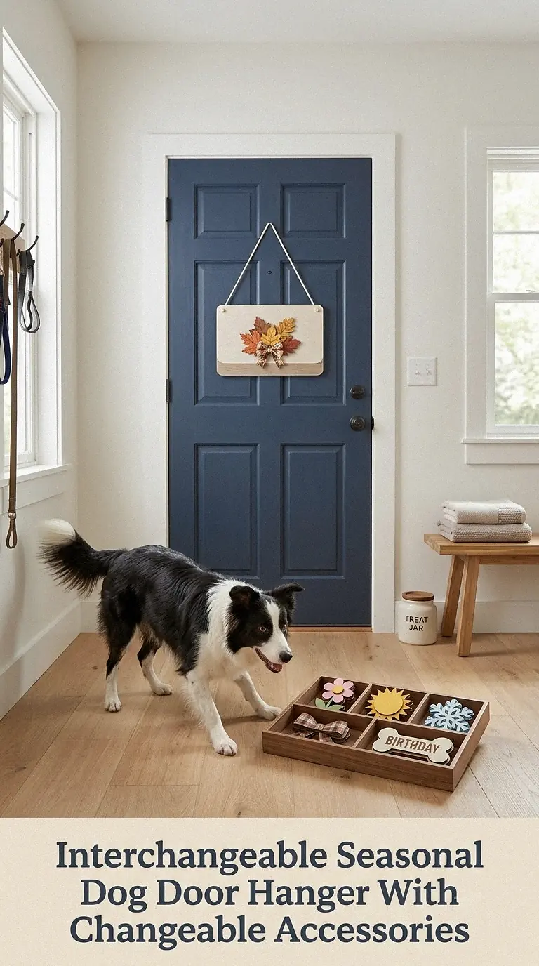 Interchangeable Seasonal Dog Door Hanger With Changeable Accessories