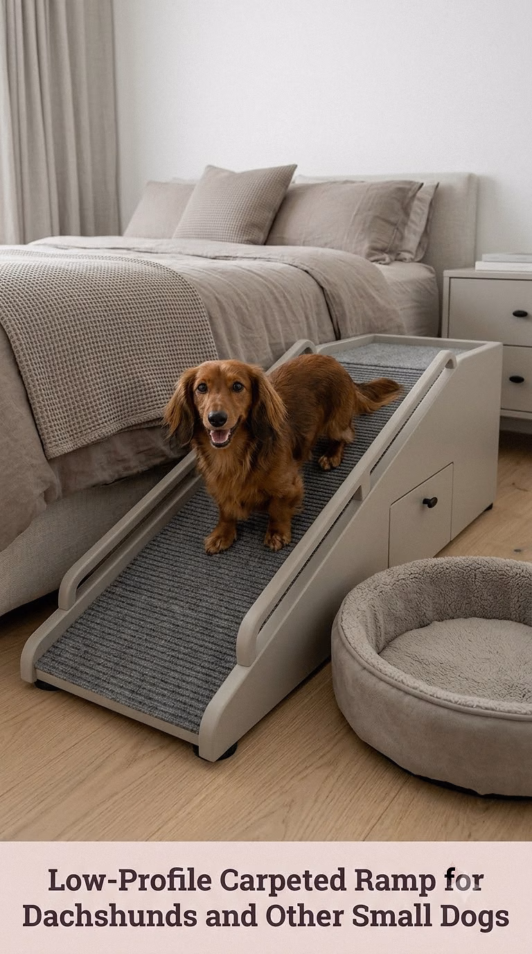 Low-Profile Carpeted Ramp for Dachshunds and Other Small Dogs
