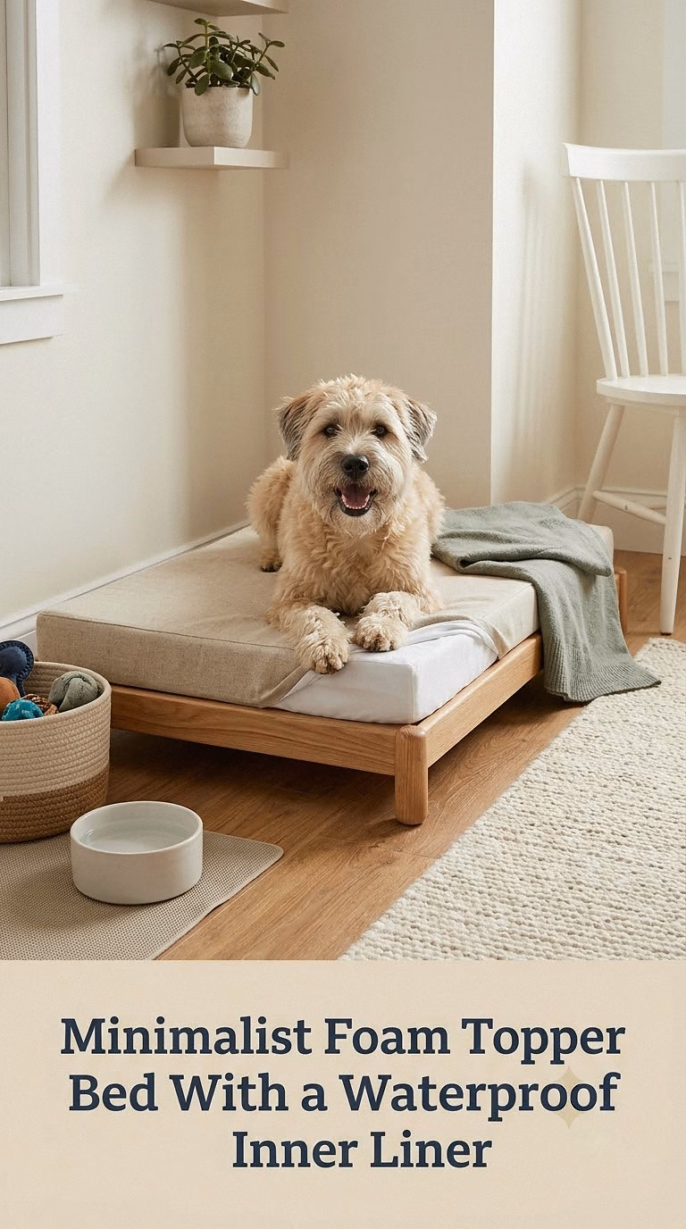 Minimalist Foam Topper Bed With a Waterproof Inner Liner