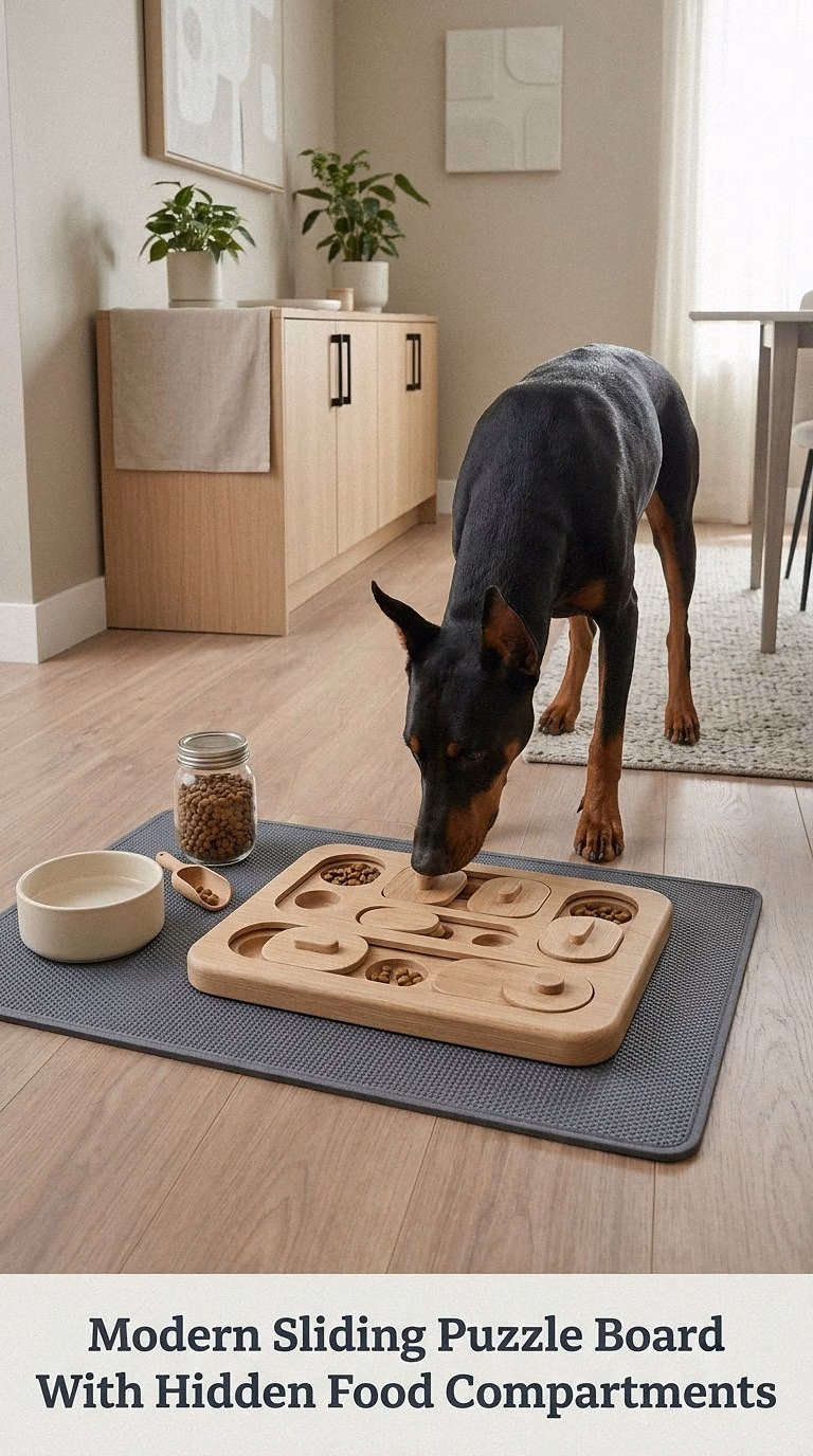 Modern Sliding Puzzle Board With Hidden Food Compartments