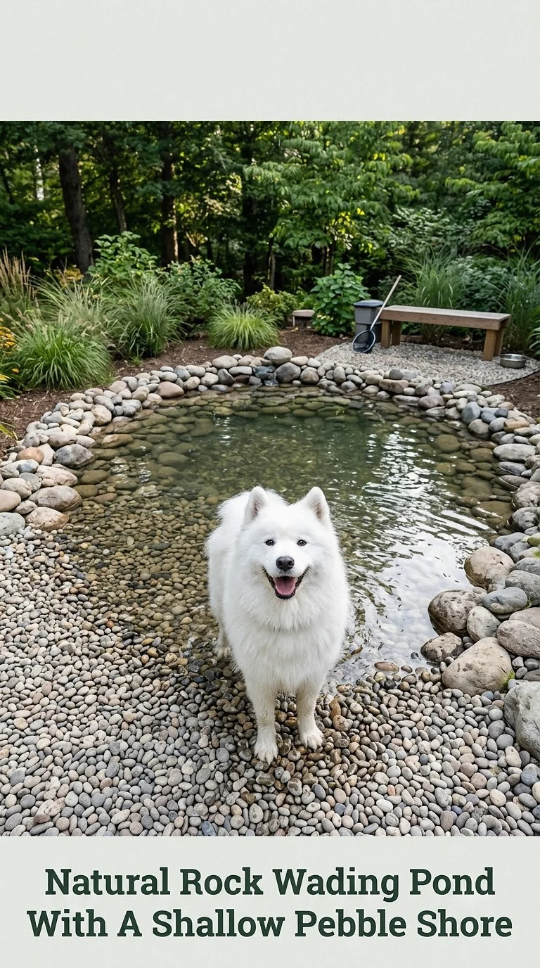 Natural Rock Wading Pond With A Shallow Pebble Shore