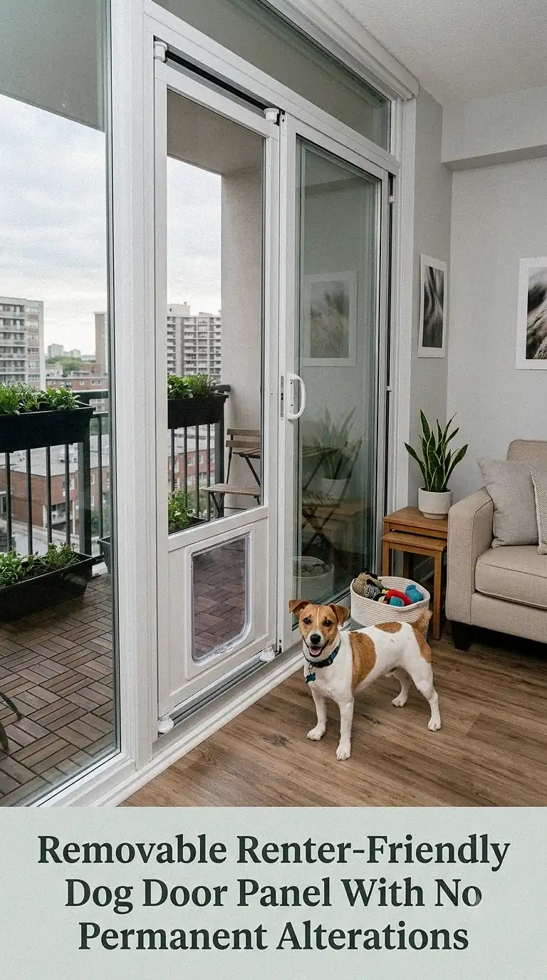 Removable Renter-Friendly Dog Door Panel With No Permanent Alterations