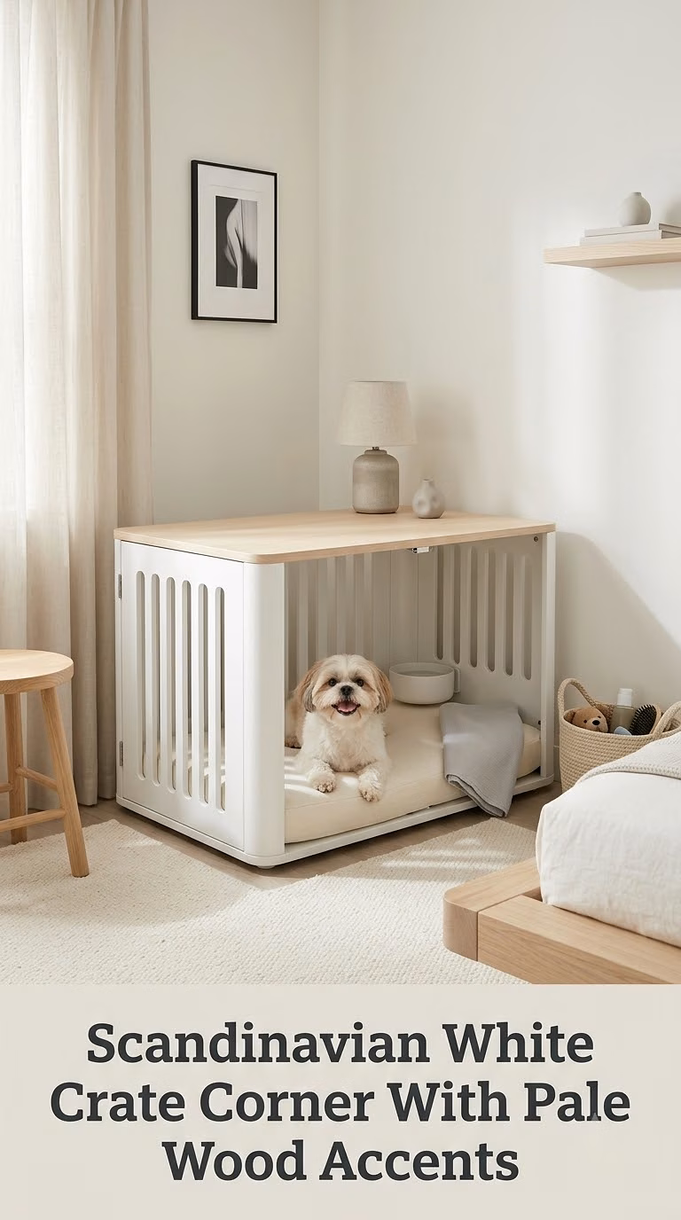 Scandinavian White Crate Corner With Pale Wood Accents