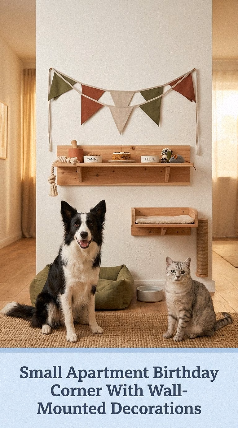 Small Apartment Birthday Corner With Wall-Mounted Decorations