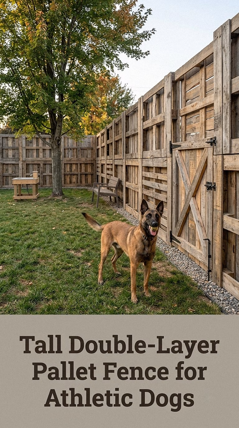Tall Double-Layer Pallet Fence for Athletic Dogs