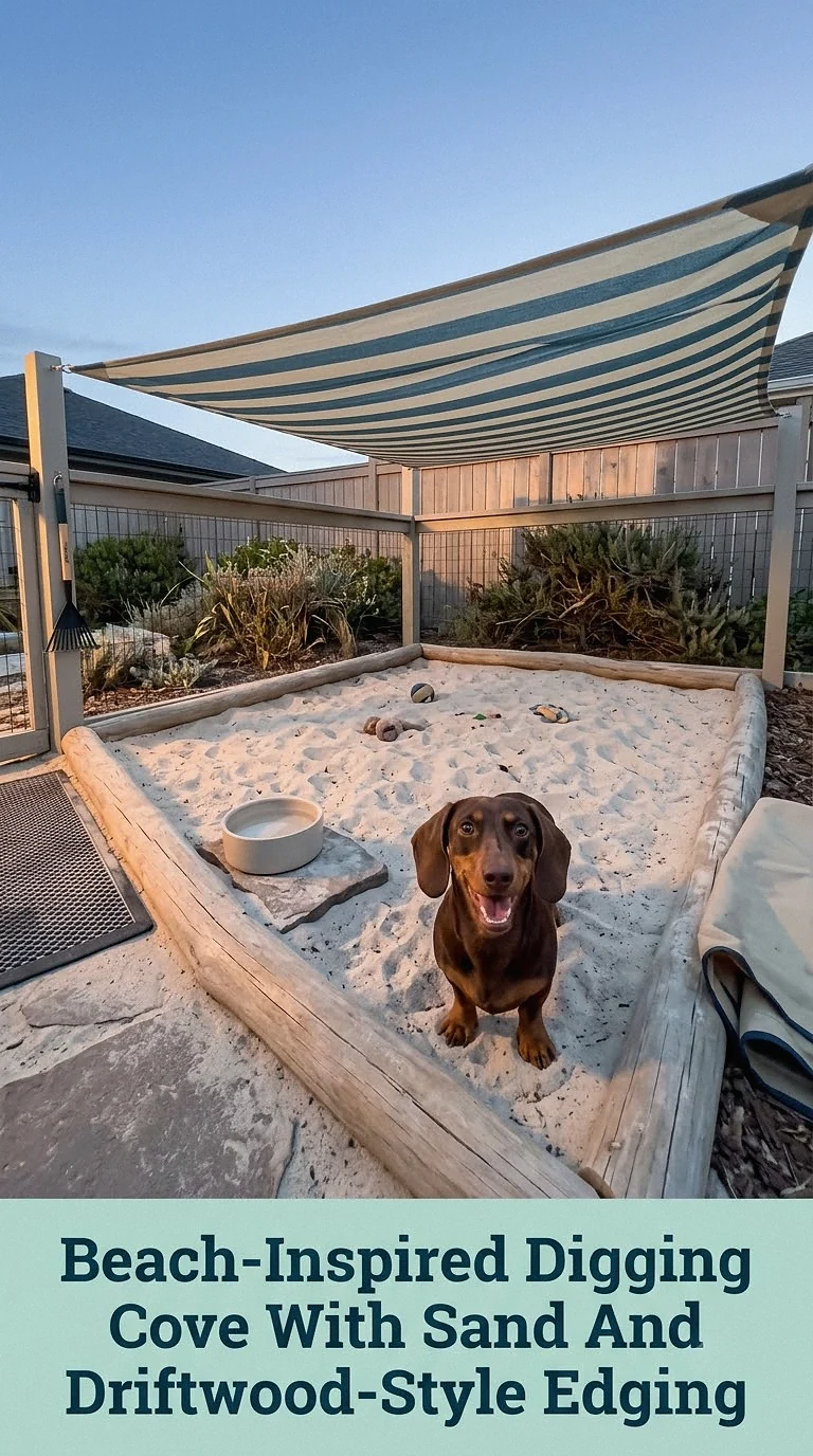 Beach-Inspired Digging Cove With Sand And Driftwood-Style Edging