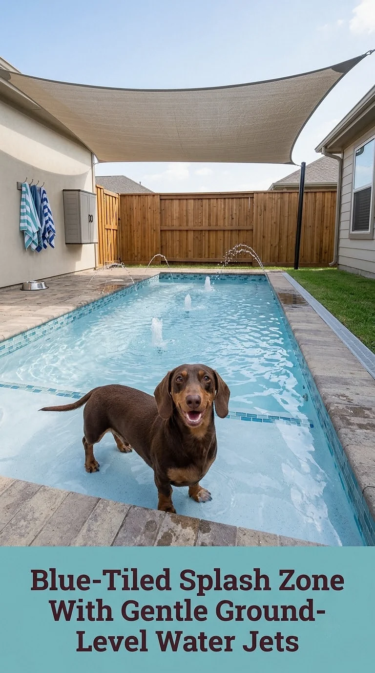 Blue-Tiled Splash Zone With Gentle Ground-Level Water Jets