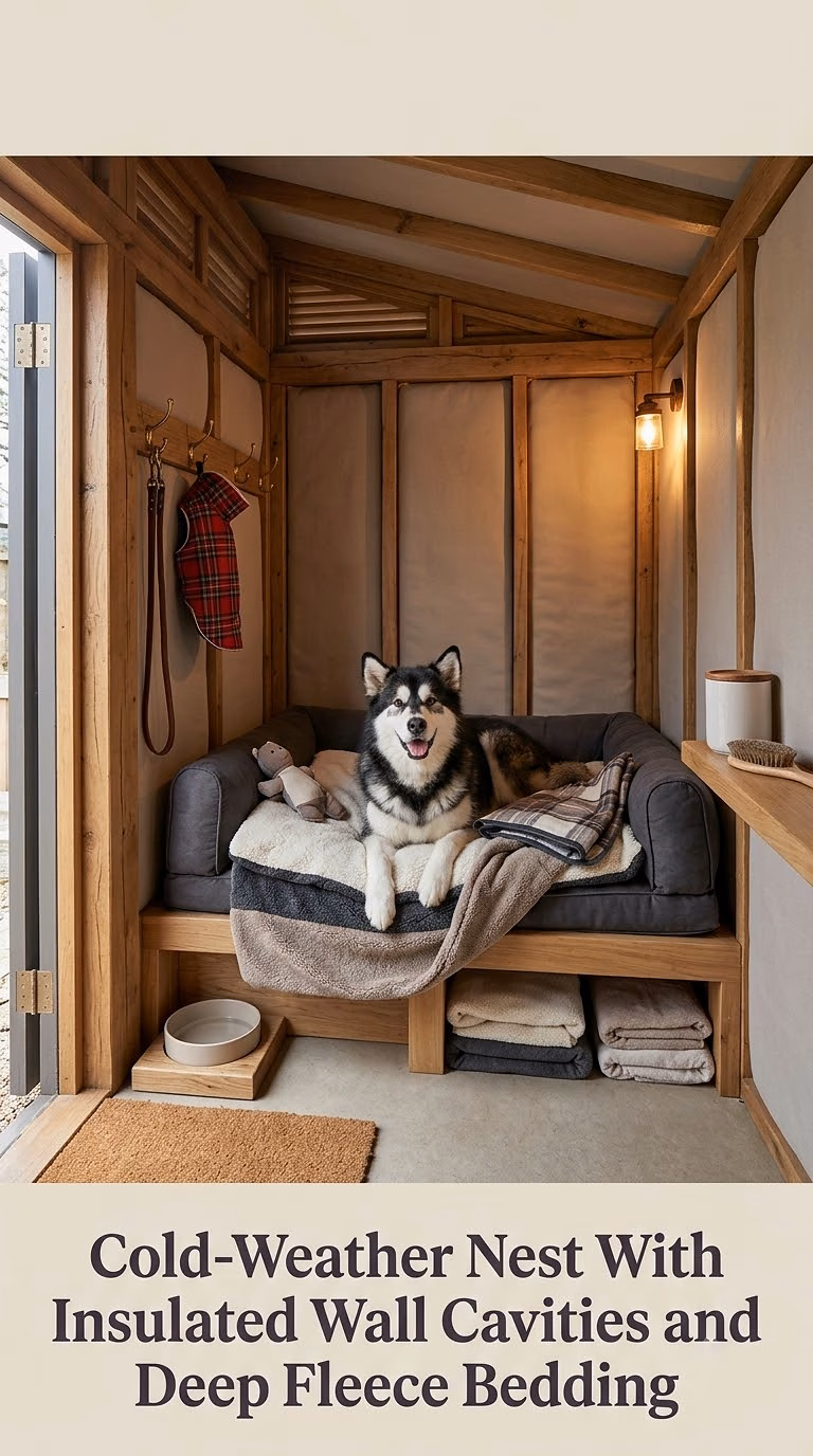 6. Cold-Weather Nest With Insulated Wall Cavities and Deep Fleece Bedding
