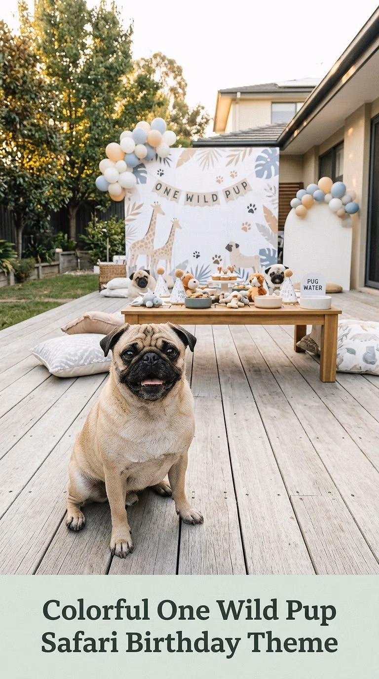 Colorful One Wild Pup Safari Birthday Theme