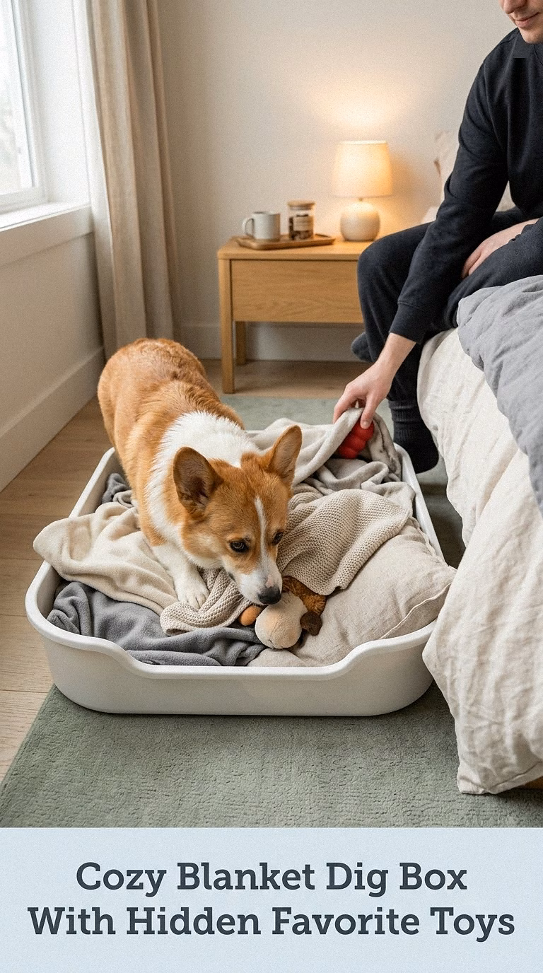 Cozy Blanket Dig Box With Hidden Favorite Toys