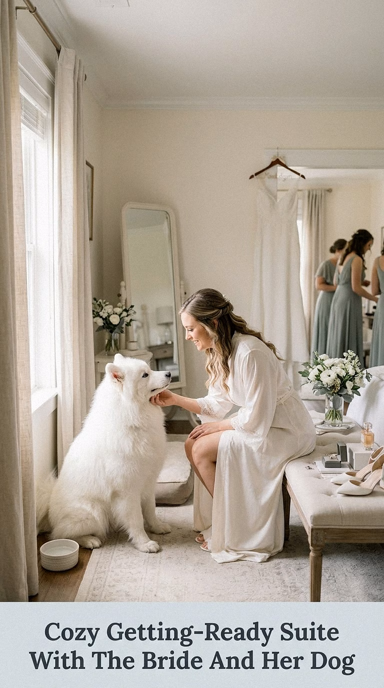 Cozy Getting-Ready Suite With The Bride And Her Dog