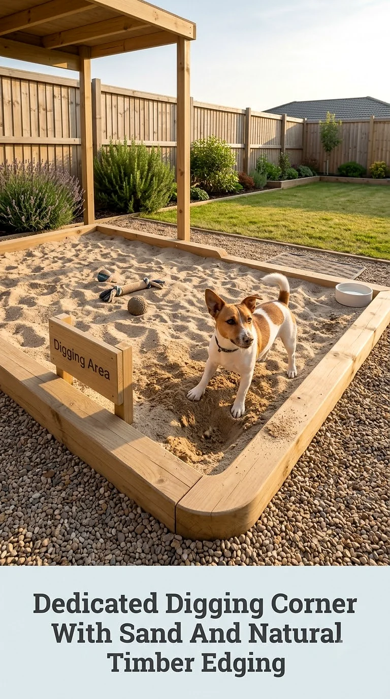 Dedicated Digging Corner With Sand And Natural Timber Edging