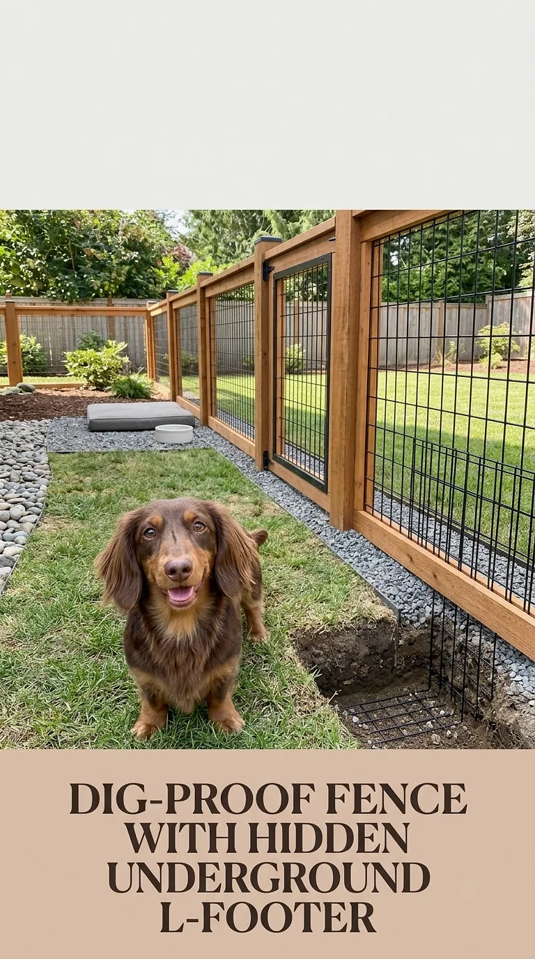 Dig-Proof Fence With Hidden Underground L-Footer