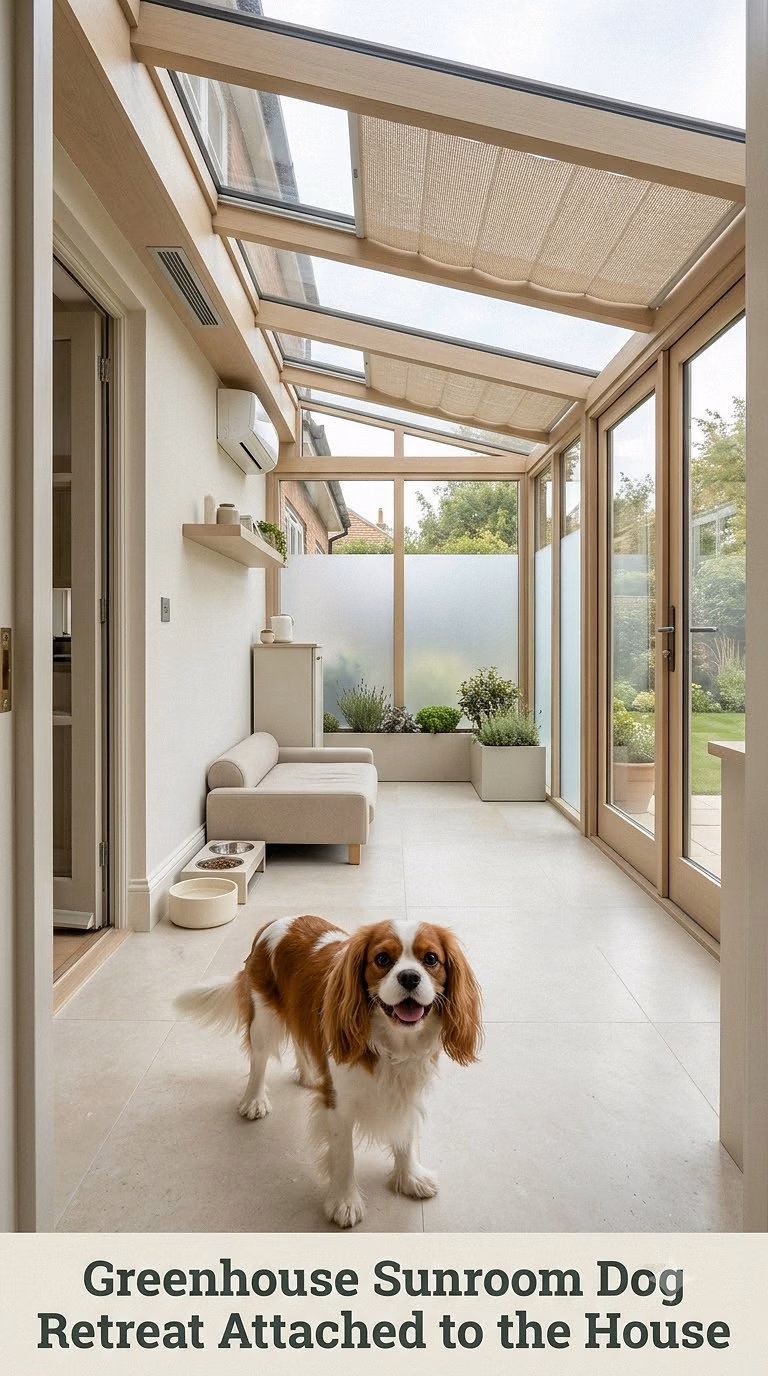 Greenhouse Sunroom Dog Retreat Attached to the House