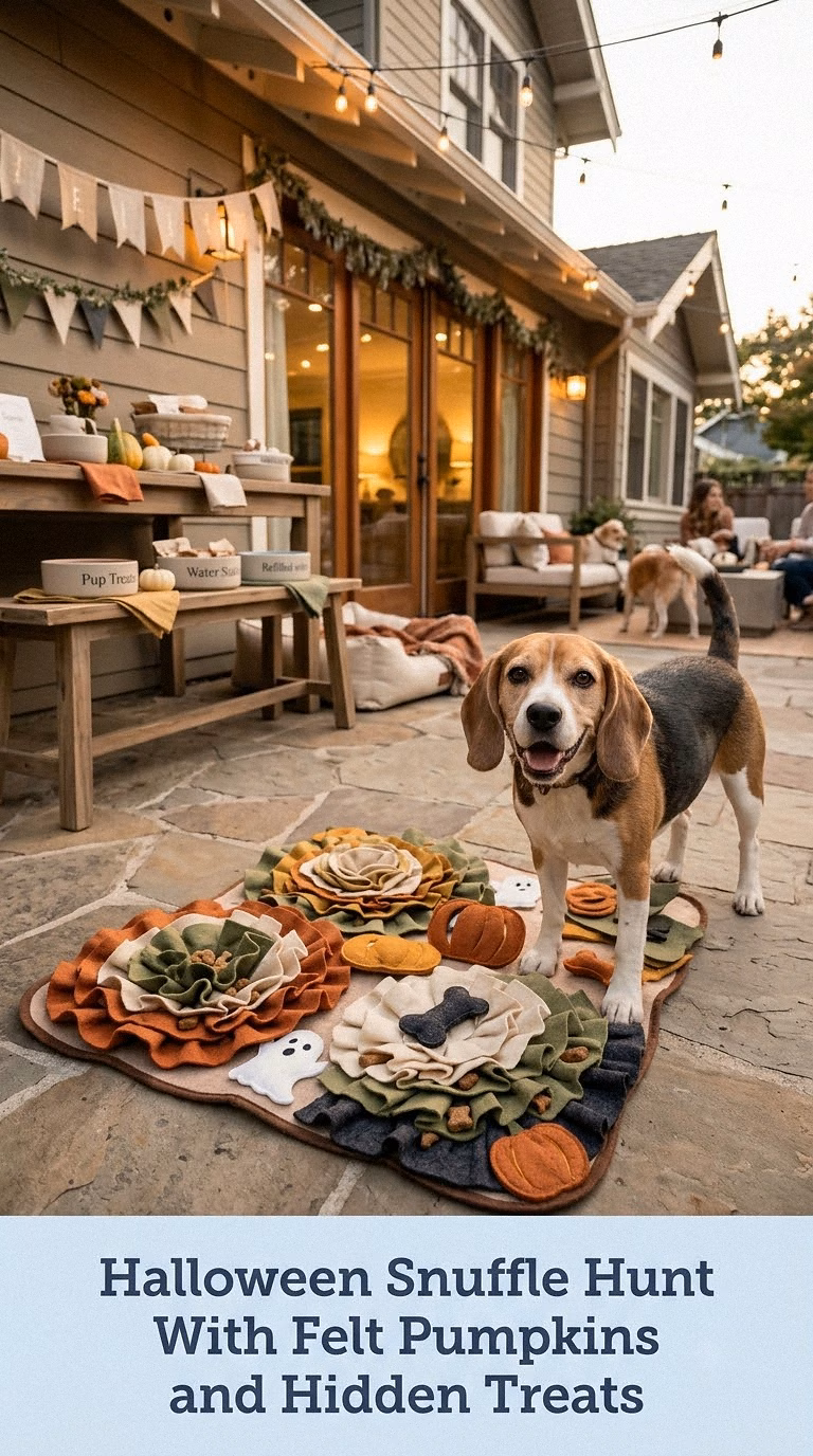 Halloween Snuffle Hunt With Felt Pumpkins and Hidden Treats