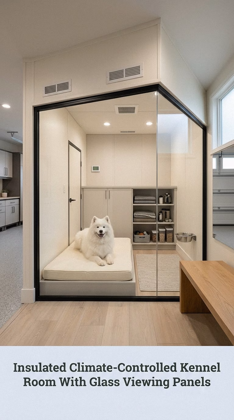 Insulated Climate-Controlled Kennel Room With Glass Viewing Panels