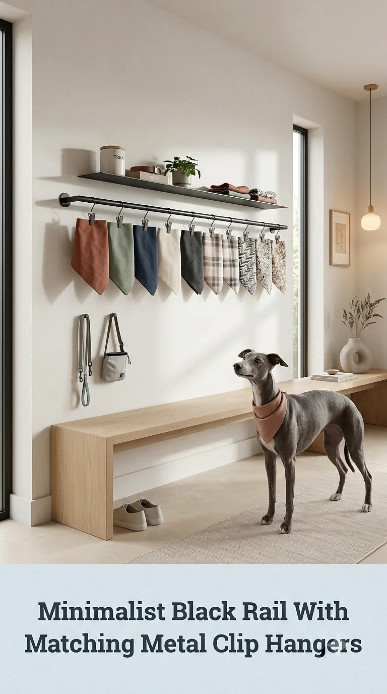 Minimalist Black Rail With Matching Metal Clip Hangers