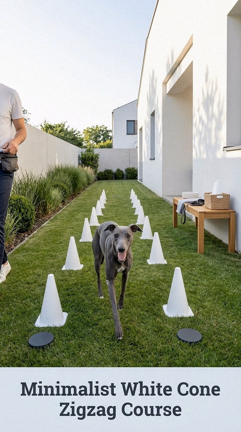 Minimalist White Cone Zigzag Course