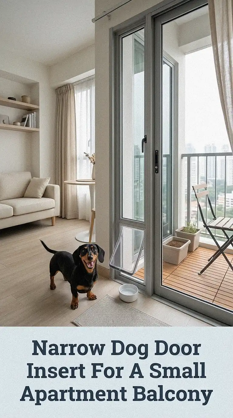 Narrow Dog Door Insert For A Small Apartment Balcony
