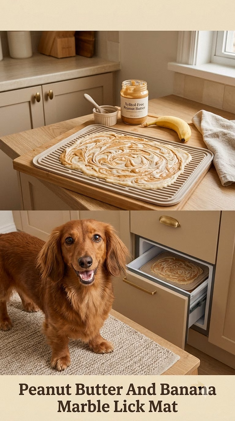 Peanut Butter And Banana Marble Lick Mat