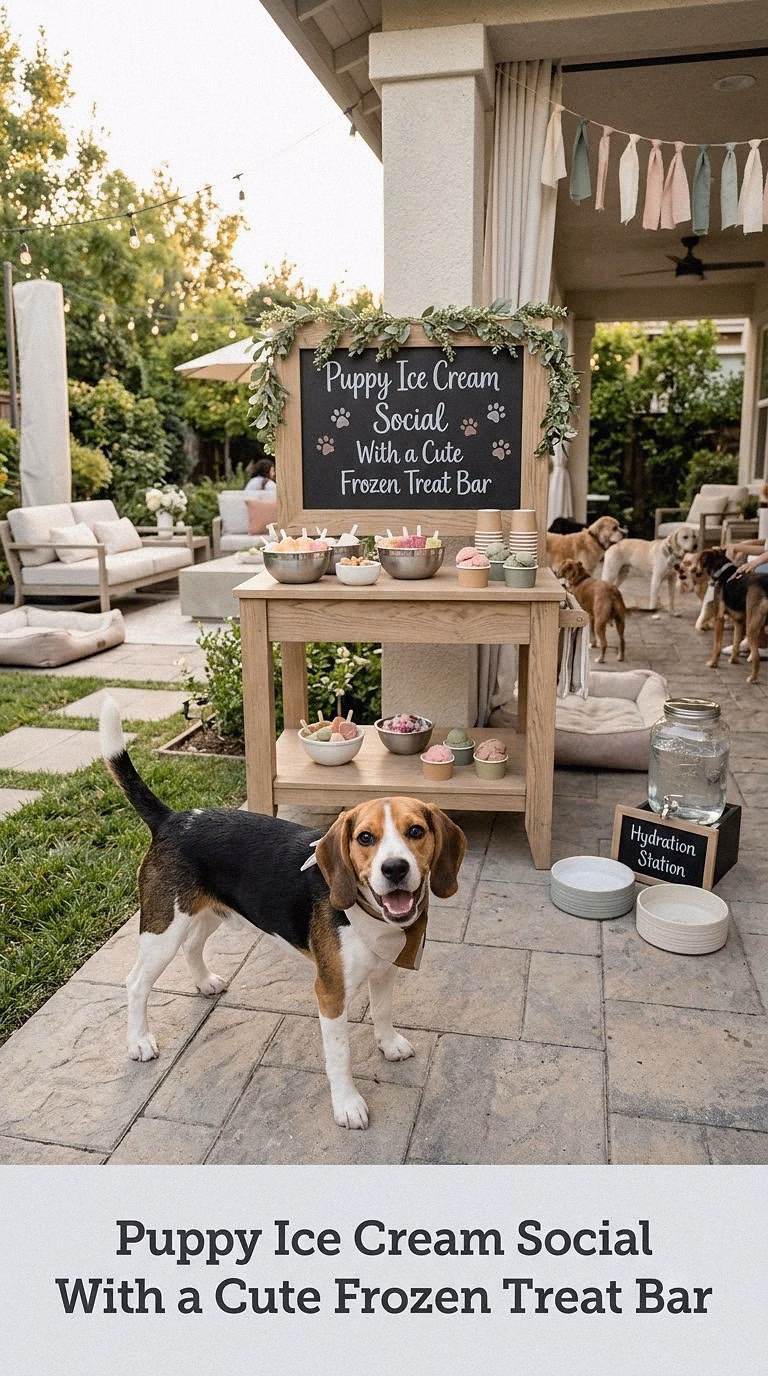 Puppy Ice Cream Social With a Cute Frozen Treat Bar
