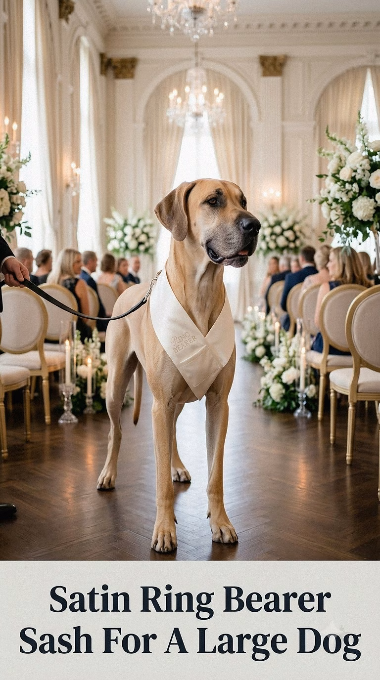 Satin Ring Bearer Sash For A Large Dog