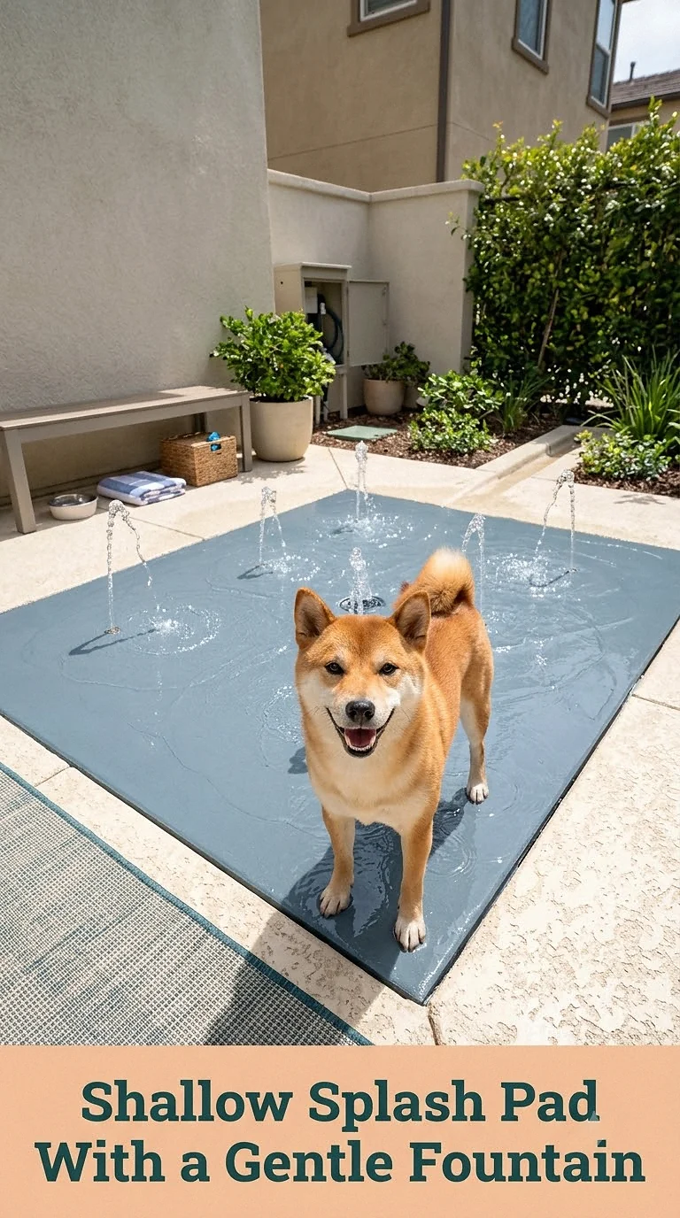 Shallow Splash Pad With a Gentle Fountain