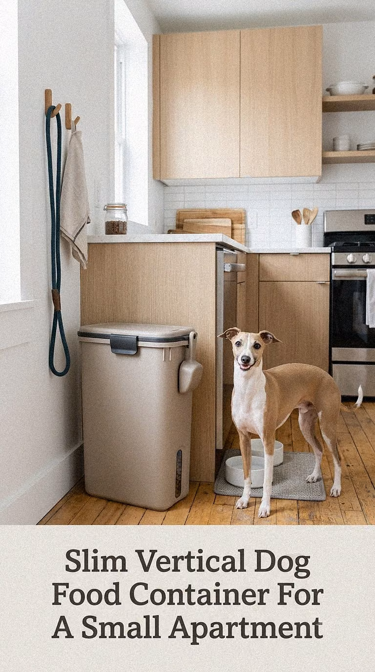 Slim Vertical Dog Food Container For A Small Apartment