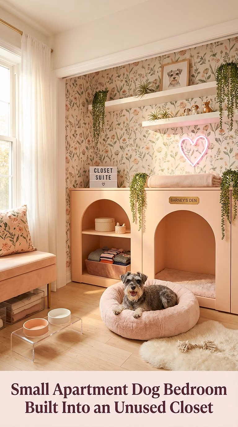 6. Small Apartment Dog Bedroom Built Into an Unused Closet
