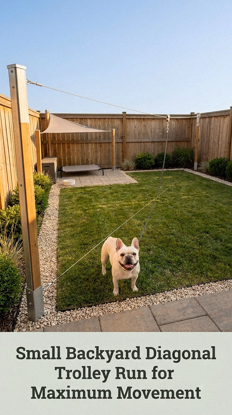 Small Backyard Diagonal Trolley Run for Maximum Movement