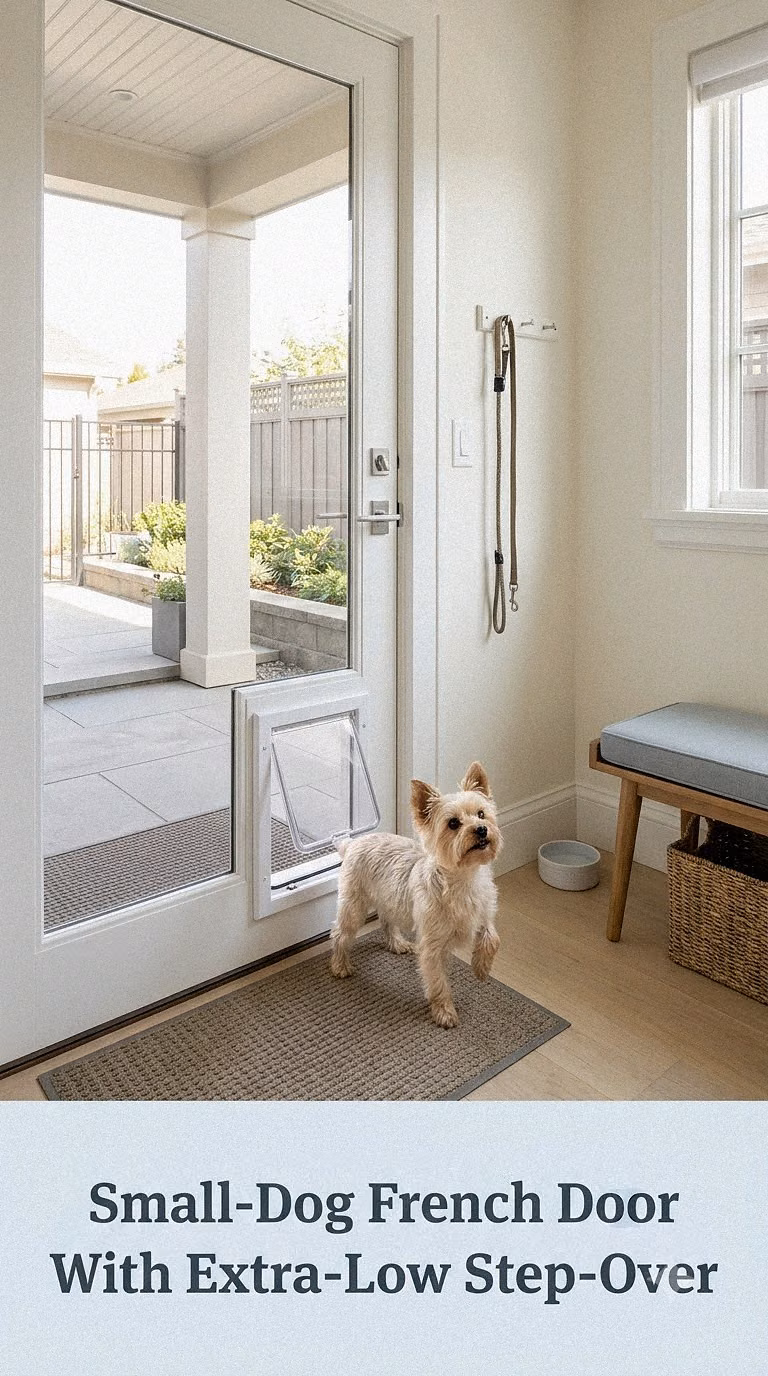 Small-Dog French Door With Extra-Low Step-Over