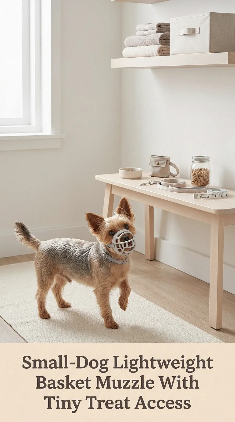 Small-Dog Lightweight Basket Muzzle With Tiny Treat Access