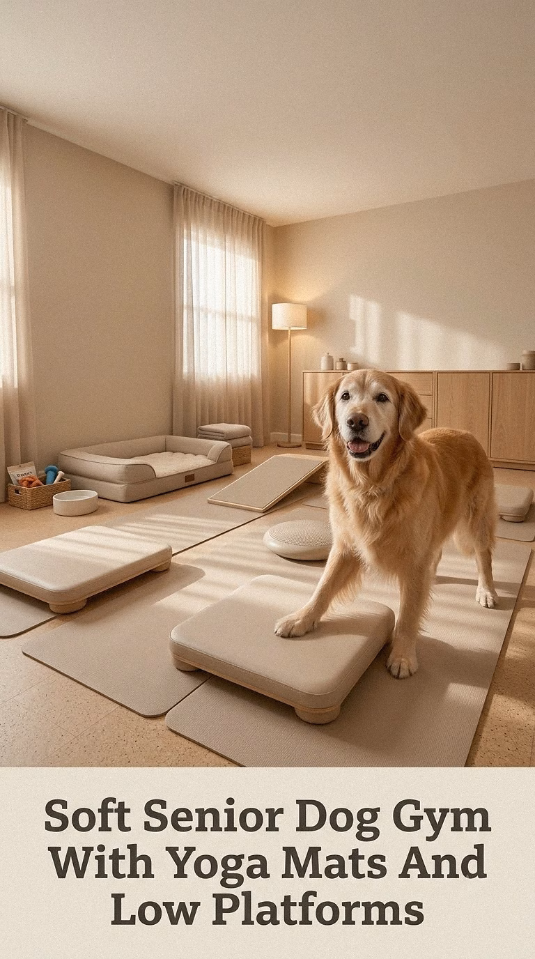 Soft Senior Dog Gym With Yoga Mats And Low Platforms