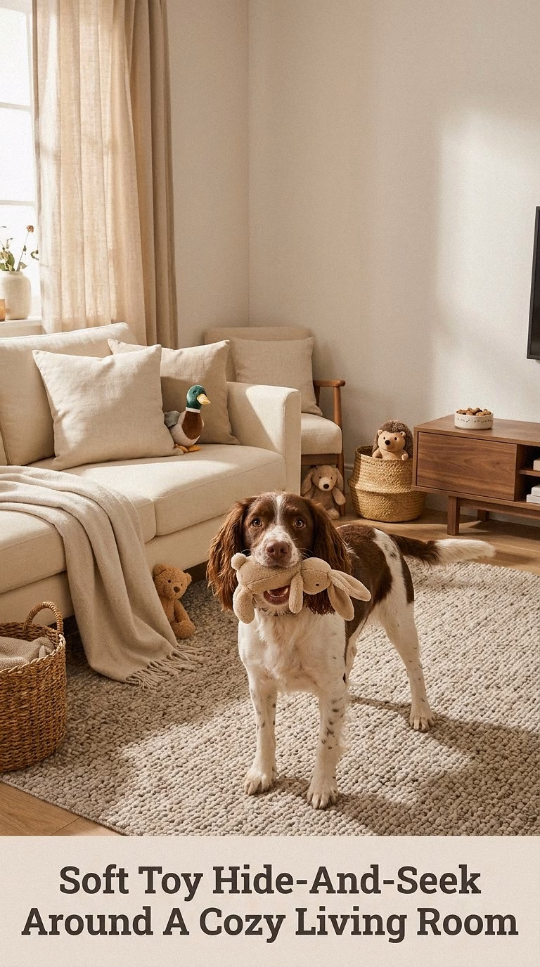 Soft Toy Hide-And-Seek Around A Cozy Living Room