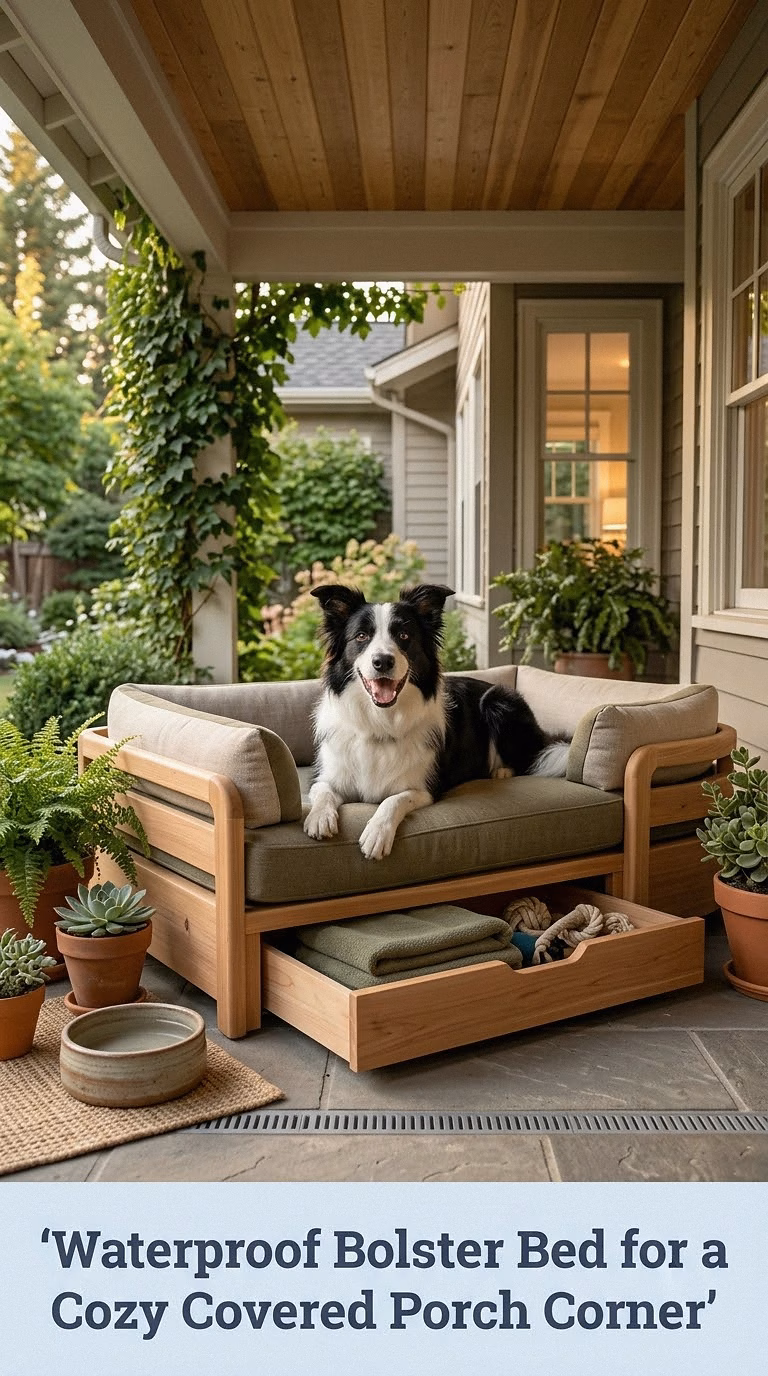 Waterproof Bolster Bed for a Cozy Covered Porch Corner