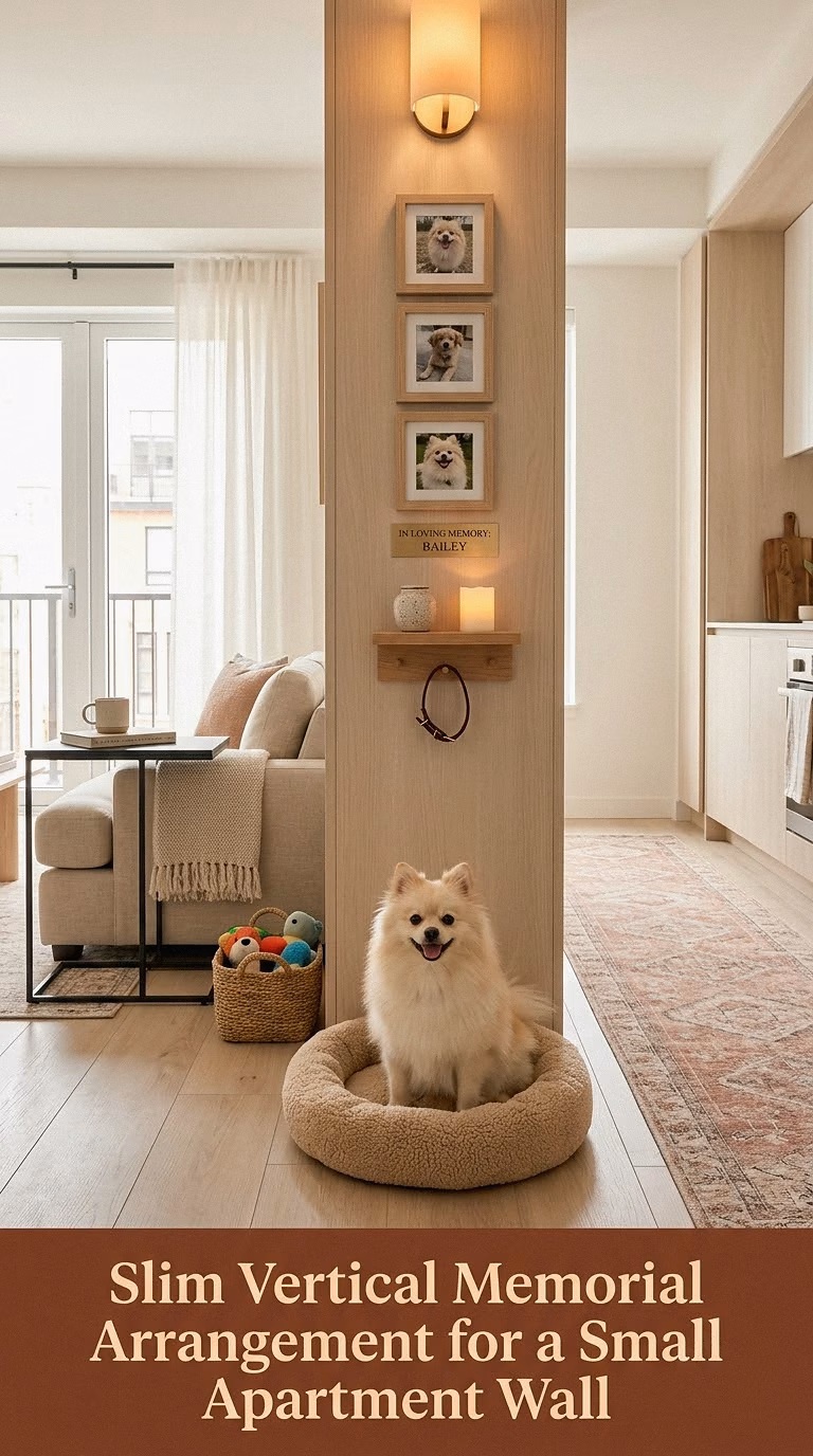 7. Slim Vertical Memorial Arrangement for a Small Apartment Wall
