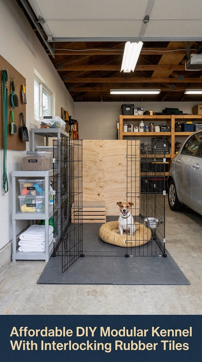 Affordable DIY Modular Kennel With Interlocking Rubber Tiles